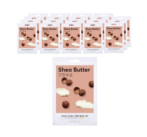 20 x MISSHA Airy Fit Sheet Mask She Butter - Hydrating Korean Sheet Mask, Deep Moisture & Nourishment from Korea