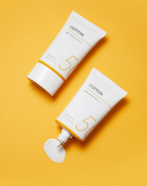 MISSHA All Around Safe Block Cotton Sun Cream 50ml SPF50+ PA++++, Mineral Sunscreen from Korea