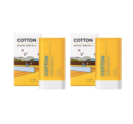 2 x MISSHA All Around Safe Block Cotton Sun Stick 17g SPF50+ PA++++  from Korea