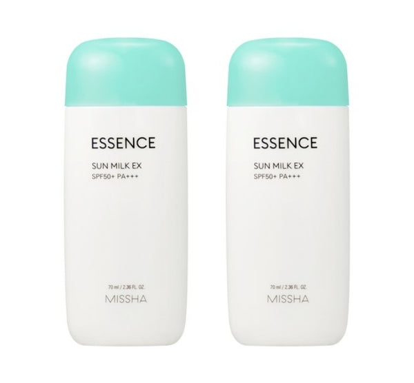 2 x MISSHA All Around Safe Block Essence Sun Milk EX 70ml, SPF50+ PA+++ from Korea by MISSHA