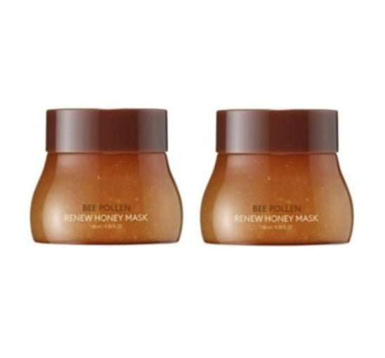 2 x MISSHA Bee Pollen Renew Honey Mask 130ml - Exfoliate & Hydrate Glow Mask from Korea