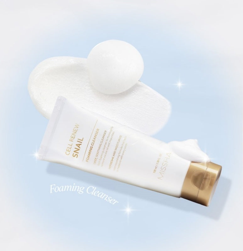 2 x MISSHA Cell Renew Snail Foaming Cleanser 100ml from Korea