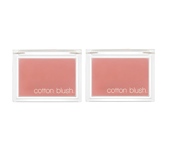 2 x MISSHA Cotton Blush 4g, Vintage Robe - Rose‑Tone Powder Blusher, Soft Natural Cheek Color from Korea