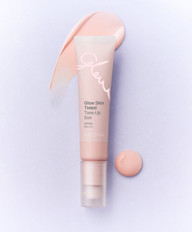 2 x MISSHA Glow Skin Tinted Tone-Up Sun 30ml SPF50+ PA++++ - Glowing Pink Sunscreen from Korea