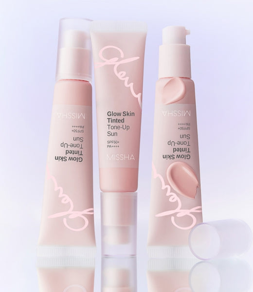 MISSHA Glow Skin Tinted Tone-Up Sun 30ml SPF50+ PA++++ - Glowing Pink Sunscreen from Korea