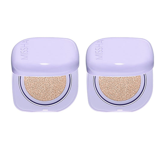 2 x MISSHA Layering Fit Cushion Semi Glow 15g, #21 Fair from Korea