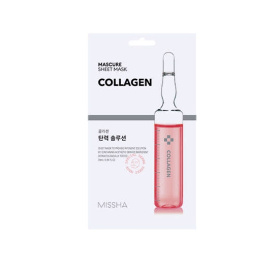 12 x MISSHA Mascure Sheet Mask (Collagen) - Moisture & Elasticity Care from Korea