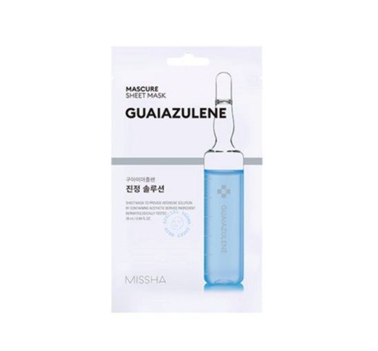 6 x MISSHA Mascure Sheet Mask (Guaiazulene) - Sensitive Skin Soothing from Korea