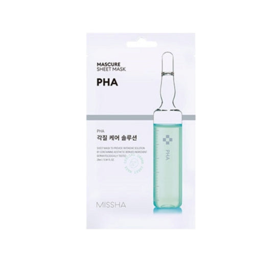 10 x MISSHA Mascure Sheet Mask (PHA) - Gentle Exfoliating Mask from Korea