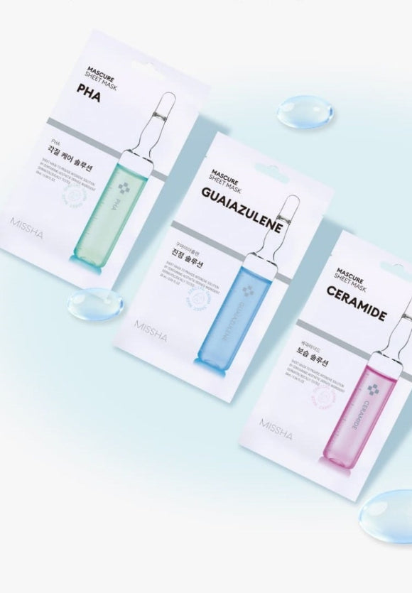 10 x MISSHA Mascure Sheet Mask (PHA) - Gentle Exfoliating Mask from Korea