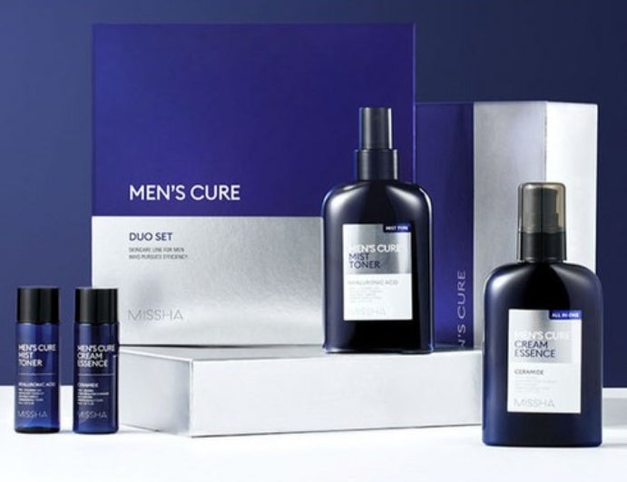 [MEN] MISSHA Men's Cure Duo Set (4 items) - Hydrating Toner & Cream Essence for Men from Korea