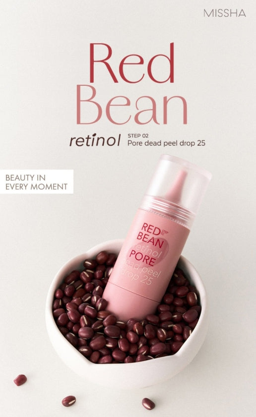 2 x MISSHA Red Bean Retinol Pore Dead Peel Drop 25 15g - Exfoliating Pore Serum from Korea