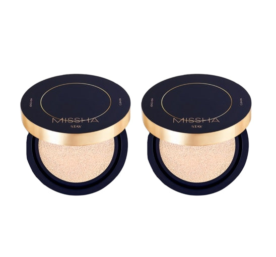 2 x MISSHA Stay Cushion High Cover 14g (#21 Vanilla) SPF30 PA++ from Korea