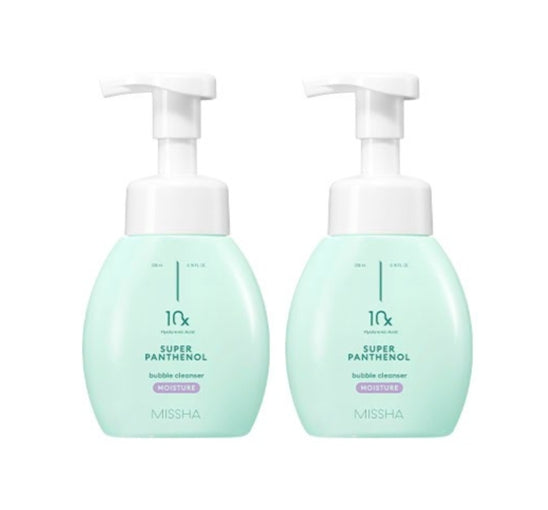 2 x MISSHA Super Panthenol Bubble Cleanser 200ml (Moisture) - Hydrating Foam Cleanser from Korea