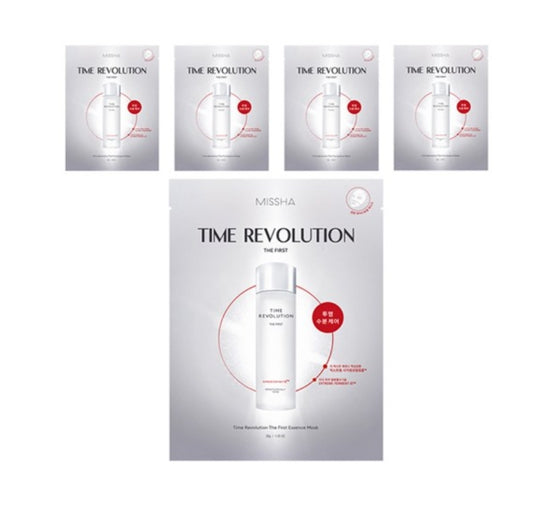 5 x MISSHA Time Revolution The First Essence Mask - Deep Hydration & Glow from Korea
