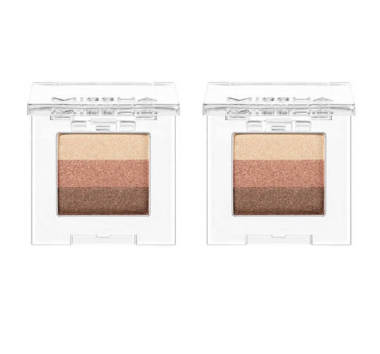 2 x MISSHA Triple Shadow (#No. 3 Mocha Beige) - 3‑Tone Gradient Eyeshadow from Korea