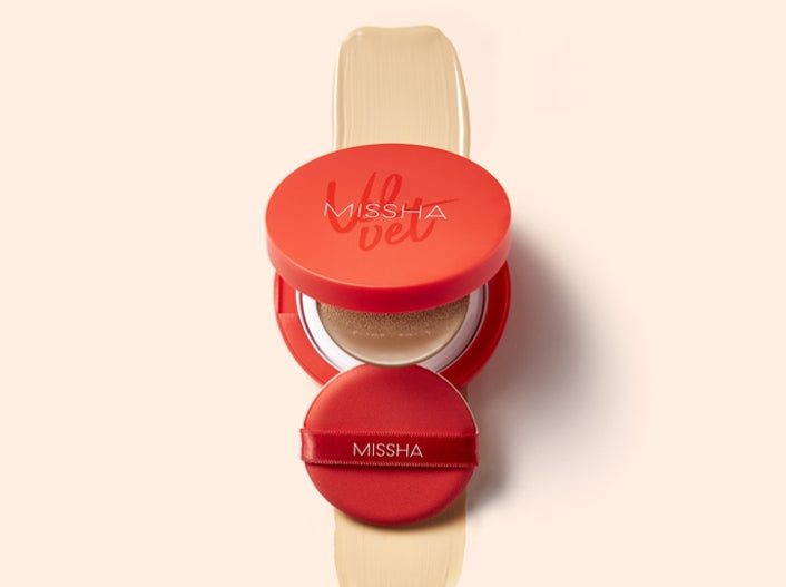 2 x MISSHA Velvet Finish Cushion 15g (#21 Light Beige), SPF50+ PA+++ from Korea