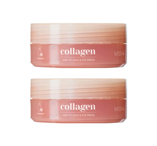 2 x MISSHA Airy Fit Face & Eye Patch 60 patches (Collagen Lifting) - Collagen Lifting Hydrogel Patches fom Korea