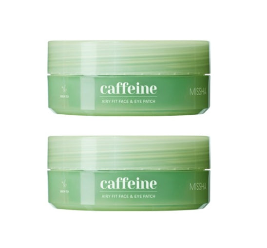 2 x MISSHA Airy Fit Face & Eye Patch 60g (Caffeine Depuffing) - Puffiness Care fom Korea