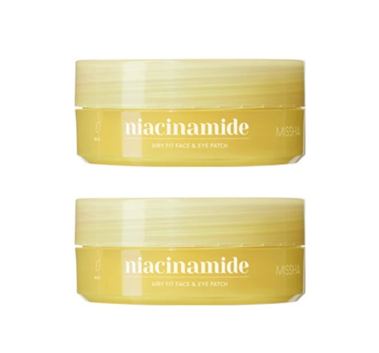 2 x MISSHA Airy Fit Face & Eye Patch 60g (Niacinamide) - Brightening Care fom Korea