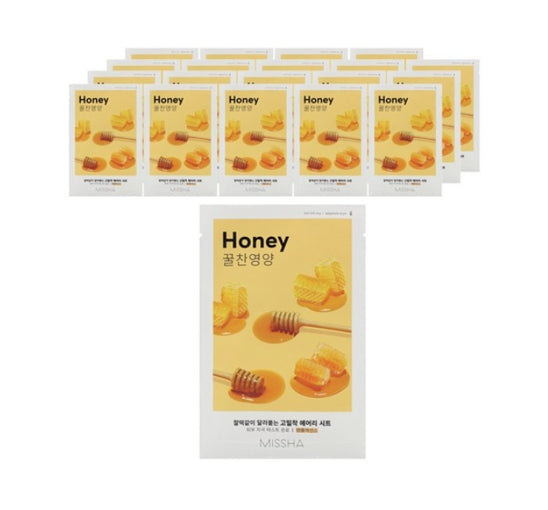 20 x MISSHA Airy Fit Sheet Mask Honey - Hydrating & Nourishing K‑Beauty Mask from Korea