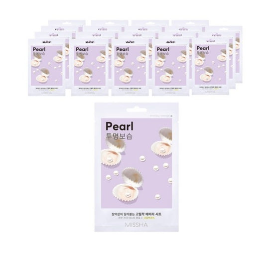 20 x MISSHA Airy Fit Sheet Mask Pear - Brightening & Hydrating K‑Beauty Sheet Mask from Korea