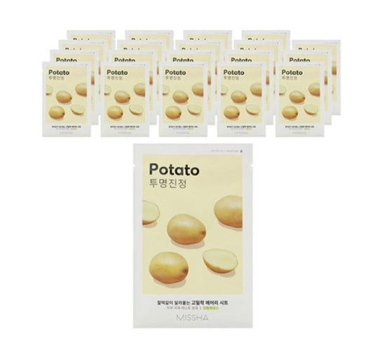 20 x MISSHA Airy Fit Sheet Mask Potato - Hydrating & Nourishing K‑Beauty Mask from Korea