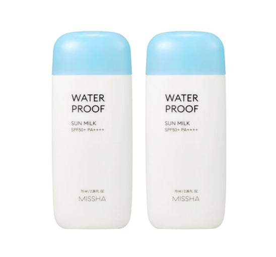 2 x MISSHA All Around Safe Block Waterproof Sun Milk 70ml, SPF50+ PA++++ from Korea