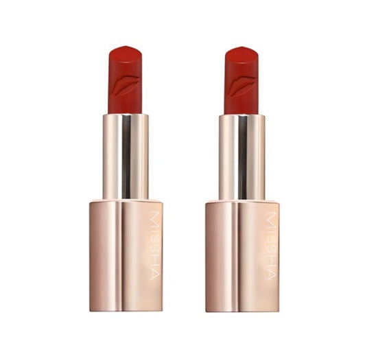 2 x MISSHA Art Rouge Glam Lipstick (Red Brit) - Cool Pure Red K‑Beauty Lipstick from Korea