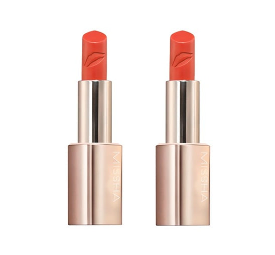 2 x MISSHA Art Rouge Glam Lipstick (Turning Orange) - Warm Vivid K‑Beauty Lip Color from Korea