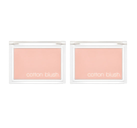 2 x MISSHA Cotton Blush 4g, Ballet Shoes - Warm Pink Blusher, Smooth Natural Cheek Tint from Korea
