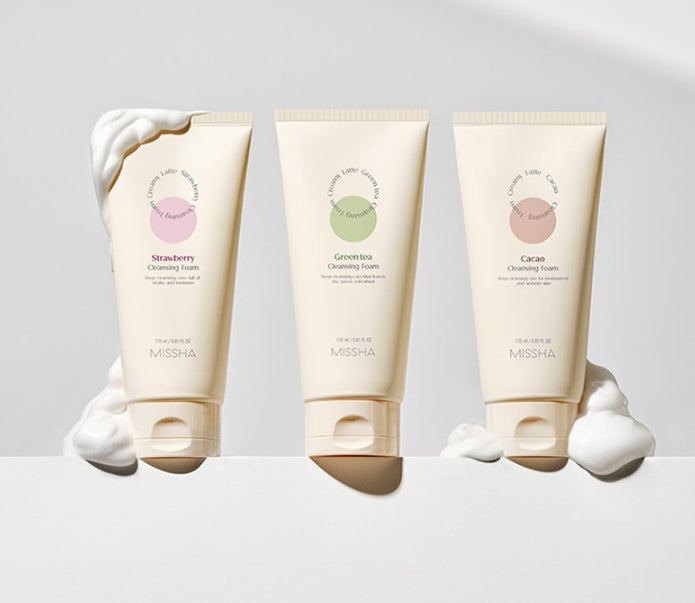 3 x MISSHA Creamy Latte Cleansing Foam (Cacao) 172ml - Smooth & Moisturizing from Korea