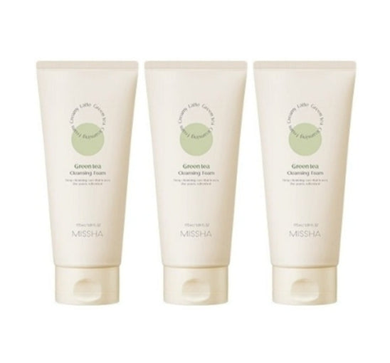 3 x MISSHA Creamy Latte Cleansing Foam (Green Tea) 172ml - Pores & Refreshing from Korea