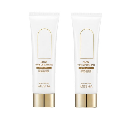 2 x MISSHA Glow Tone Up Sun Base 50ml SPF 50+ PA+++ - Radiant UV Primer from Korea