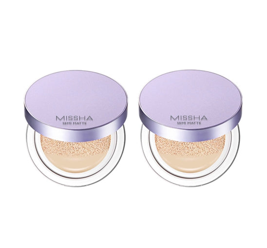 2 x MISSHA Layering Fit Cushion Semi Matte 14g (#19 Ivory), SPF30 PA++ from Korea