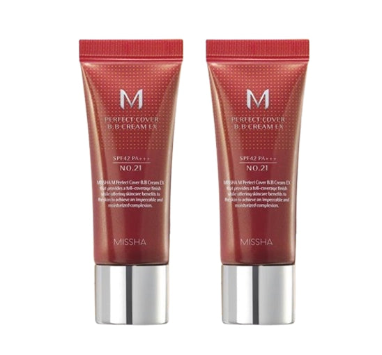 2 x MISSHA M Perfect Cover BB Cream EX 20ml (#21N Light Beige) SPF42 PA+++ from Korea