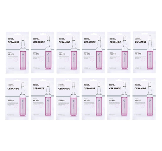 12 x MISSHA Mascure Sheet Mask (Ceramide) - Hydrating Barrier Care for Sensitive Skin from Korea