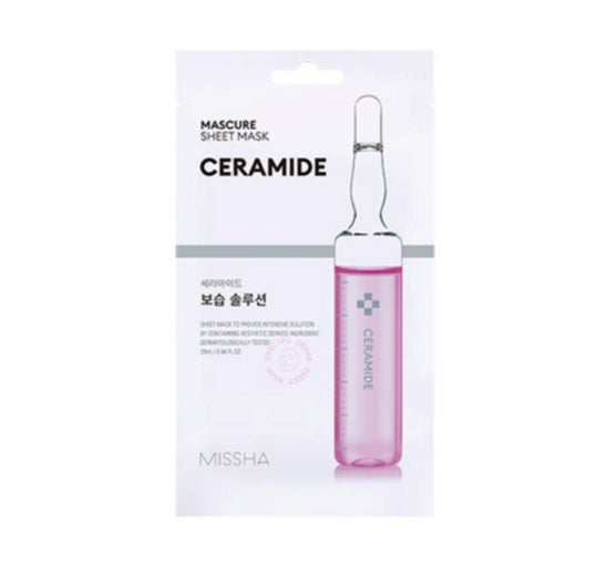 12 x MISSHA Mascure Sheet Mask (Ceramide) - Hydrating Barrier Care for Sensitive Skin from Korea