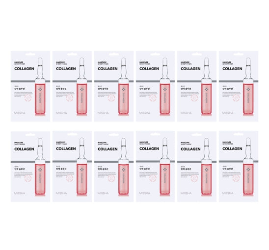 12 x MISSHA Mascure Sheet Mask (Collagen) - Moisture & Elasticity Care from Korea