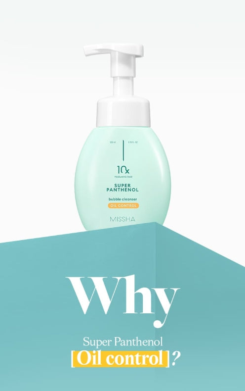 MISSHA Super Panthenol Bubble Cleanser 200ml (Oil Control) - Sebum Control Foam fom Korea