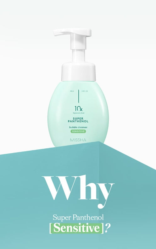 MISSHA Super Panthenol Bubble Cleanser 200ml (Sensitive) - Gentle Moisture Foam from Korea
