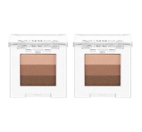 2 x MISSHA Triple Shadow (#13 Lady Milk Tea) - 3‑Tone Gradient Eyeshadow from Korea