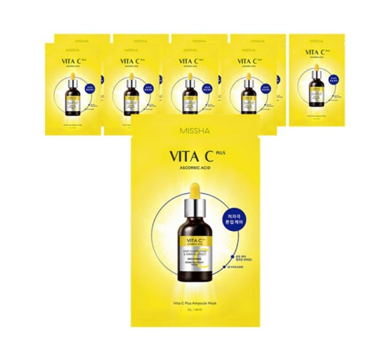 10 x MISSHA Vita C Plus Ampoule Mask 27g from Korea