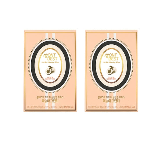 2 X MONTBEST With The Blending House Peach Green Tea, 10 sticks from Korea_KT by MONTBEST