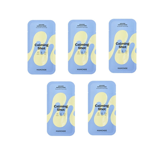 5 x Mamonde Calming Shot Azulene Ampoule Mask Sheet 23ml from Korea by Mamonde