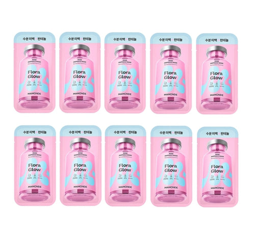 10 x Mamonde Flora Glow Rose Ampoule Mask Sheet 23ml from Korea by Mamonde