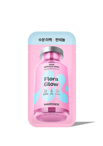 10 x Mamonde Flora Glow Rose Ampoule Mask Sheet 23ml from Korea by Mamonde