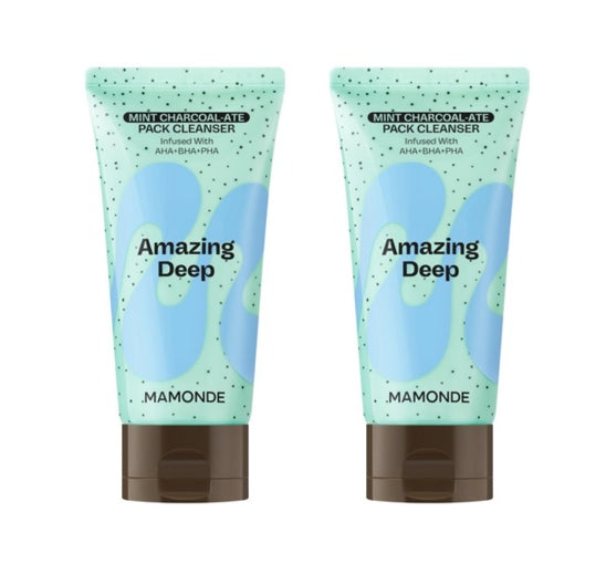 2 x Mamonde Amazing Deep Mint Charcoal-ate Pack Cleanser 135g from Korea