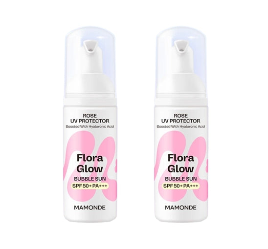 2 x Mamonde Flora Glow Bubble Sun Rose UV Protector 45ml from Korea