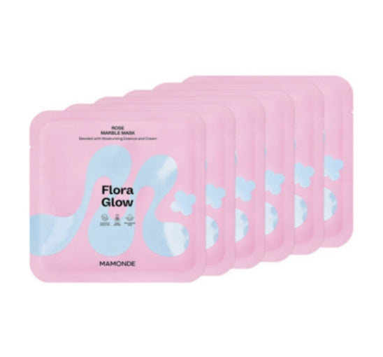 6 x Mamonde Flora Glow Rose Marble Mask Sheet 36g from Korea by Mamonde